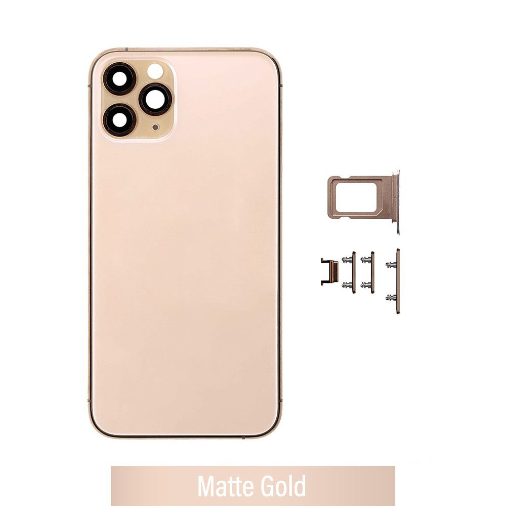 Rear Housing for iPhone 11 Pro (NO LOGO)-Matte Gold Rear Housing for iPhone 11 Pro (NO LOGO)-Matte Gold